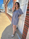 Girly Gingham Mini Dress: Black