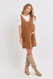 Casual Corduroy Dress: Camel