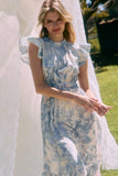 *RESTOCKED* In a Garden Mood Midi Dress: Sky Blue