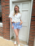Pretty Posse Gingham Skort: Lt Blue