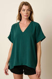 Flowy Haven Top: Hunter Green
