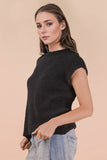 Knitted Ease Top: Black