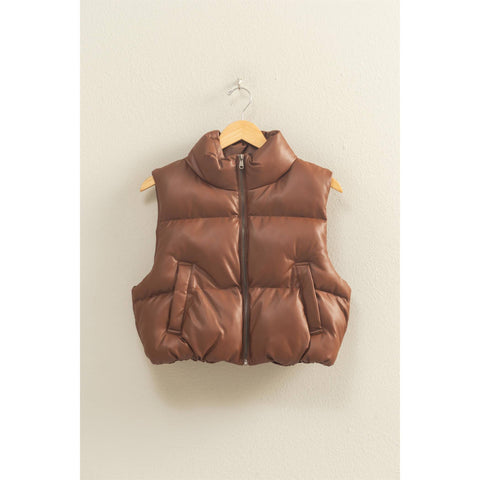 Roasted Fire Puffer Vest: Chesnut
