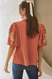 Wildflower Prairie Top PLUS: Coral Rose