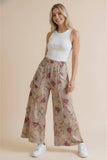 Vintage Floral Pants: Oatmeal