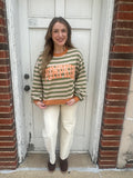 Pumpkin Season Top: Olive multi