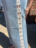 Daisy Lane Lace Denim: Light Wash