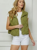 On Trend Quilted Vest: Olive