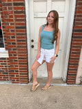 Lace & Grace Tank: Dusty Teal