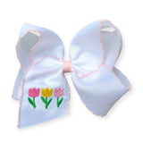 5" Embroidered Spring Bows