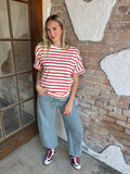 Sailor Stripes Red/Blue/White Crew Neck Tee