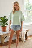 Seaside Stripe Tee: Mint/Blue