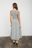 Gingham Garden Midi Dress: Green