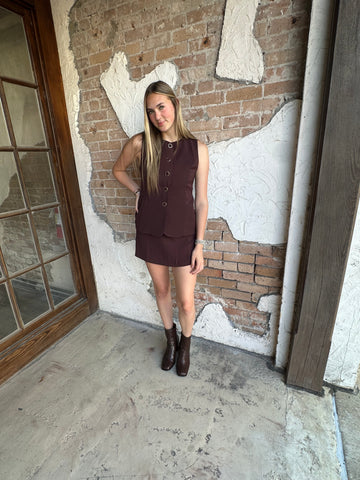 Business Beauty Romper: Chocolate