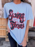 Swing for the Fences Tee: Light Blue