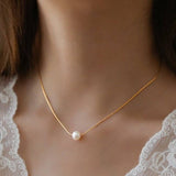 Pearly Whites Necklace: Gold