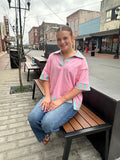 Relaxed And Ready Top: Pink Combo