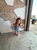 USA Girls Romper Dress: Denim