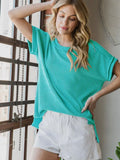 Stay True Ribbed Top: Turquoise