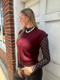 Now or Never Cardigan Top: Wine