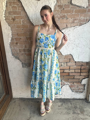 Garden Party Midi Dress: White Mix Large Garden Party Midi Dress: White Mix Large