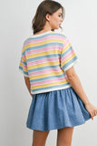 Sweet Stripes Knit Top : Ivory/Pink
