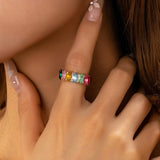 Prismatic Eternity Ring: Gold