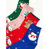 Cute Christmas Theme Cozy Socks: Multi-Color