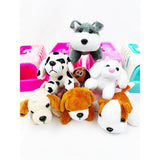 Adorable Plush Puppy Toy with Carrier: MIX COLOR