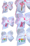 5" Embroidered Spring Bows