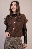 Button Bliss Knitted Vest: Brown