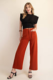 Colette Wide Leg Pants: Rust