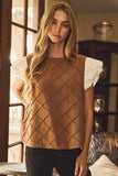 Saddle Up Suede Top : Camel
