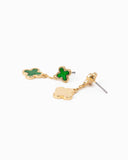 Clover Drop Earrings: Green