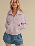 Dove Half Zip Pullover: Lavender