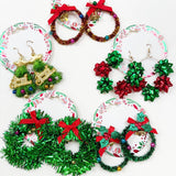 Christmas Theme Dangle Earring Set: MIX COLOR