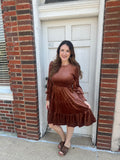 Social Gathering Dress: Brown