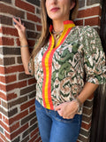 Sunset Bazaar Top: Green Mix