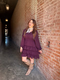 Must Be Magic Ruffle Dress: Mulberry