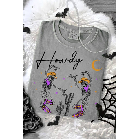 Howdy Halloween Tee: Mineral Dk Grey
