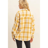 The Golden Girl Plaid Shacket: Yellow Mix