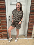 Changing Seasons Striped Set: Olive/ Pink