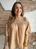 Gather Together Top: Taupe