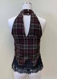Plaid Romance Top: Brown multi