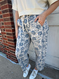Springtime Blooms Pants: Blue Rose