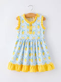 Summer Lemons Dress: Lt Blue/Yellow