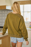 Harvest Patch Pullover Top: Washed Olive