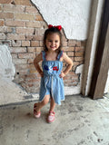 USA Girls Romper Dress: Denim