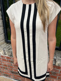 Classic Contrast Dress: Cream/Black