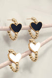 Lover Girl Heart Earrings: Black